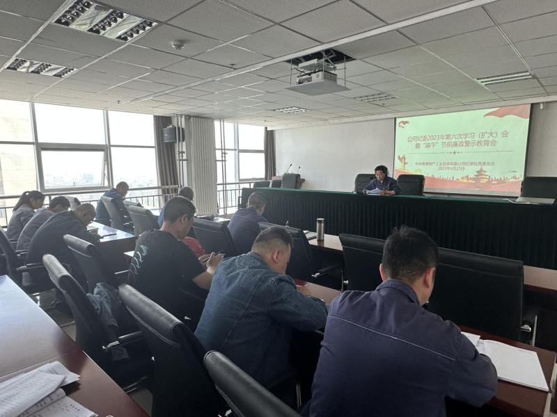 公司紀(jì)委召開(kāi)2023年第六次學(xué)習(xí)（擴(kuò)大）會(huì)暨&ldquo;端午&rdquo;節(jié)前廉政警示教育會(huì)